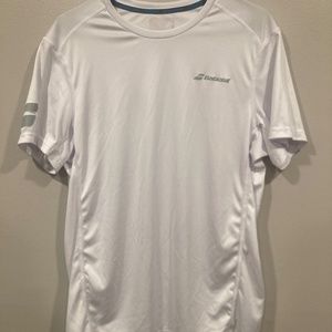White Babolat Polyester Shirt Mens Large